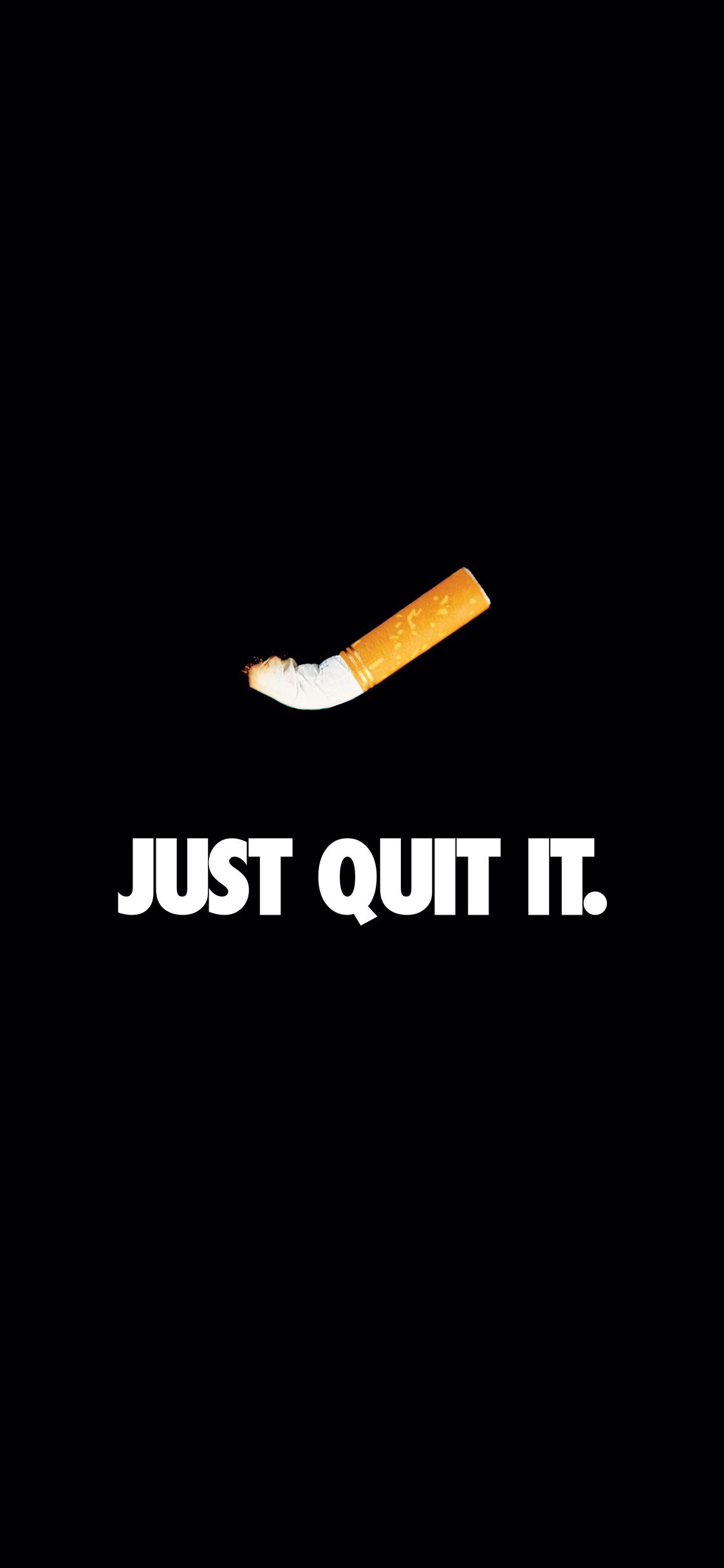 Just Quit It Nike Smoking Art Minimal Dark Wallpaper