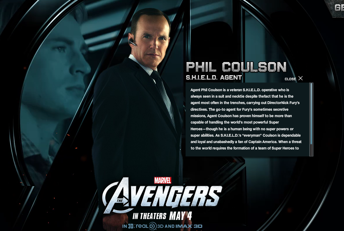 FILMRAP: AGENT COULSON SHOULD GET A TV SERIES. Phil coulson, Avengers, Agent coulson
