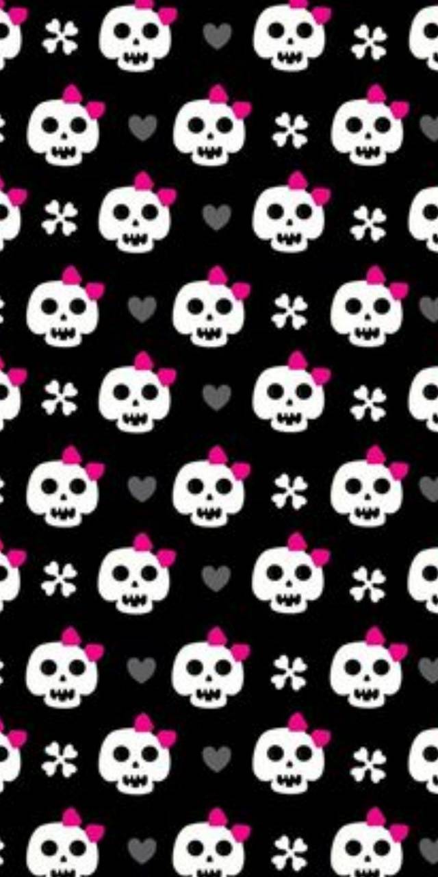 Hearts n skulls wallpaper