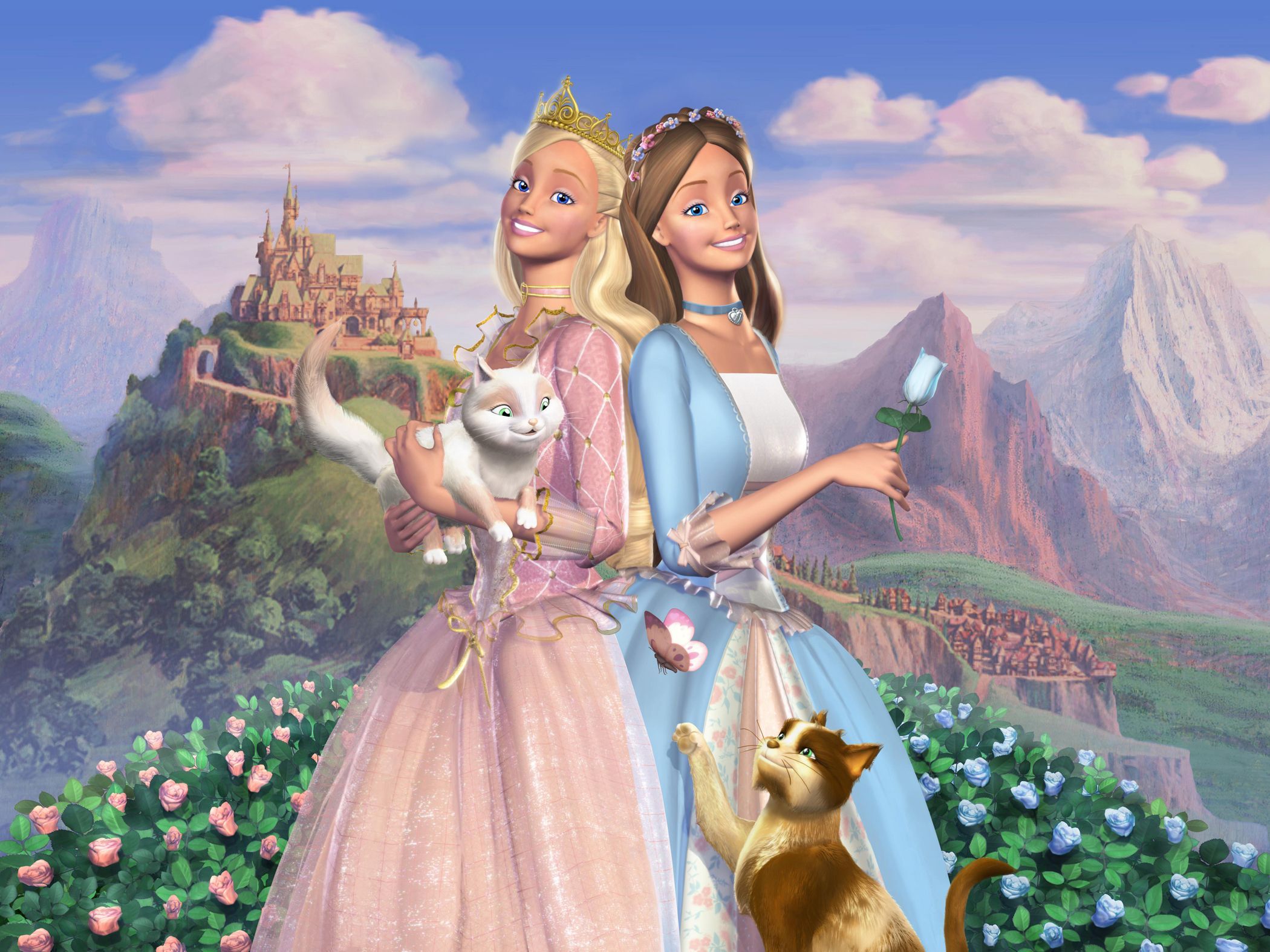 Barbie Princess and the Pauper Wallpaper: Anneliese and Erika. Princess and the pauper, Barbie princess, Barbie movies