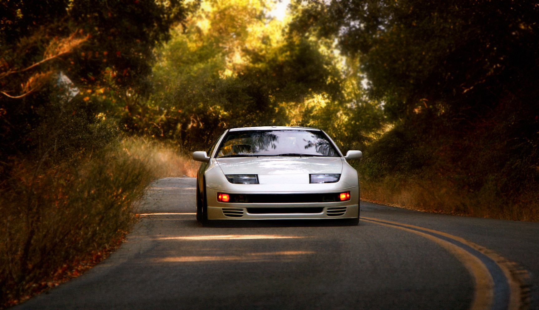 cars, Nissan, sunlight, roads, Nissan 300Zx, white cars, front view, Nissan Fairlady Z, Nissan Fairlady Z32 300ZX, JDM Japanese domestic market wallpaper