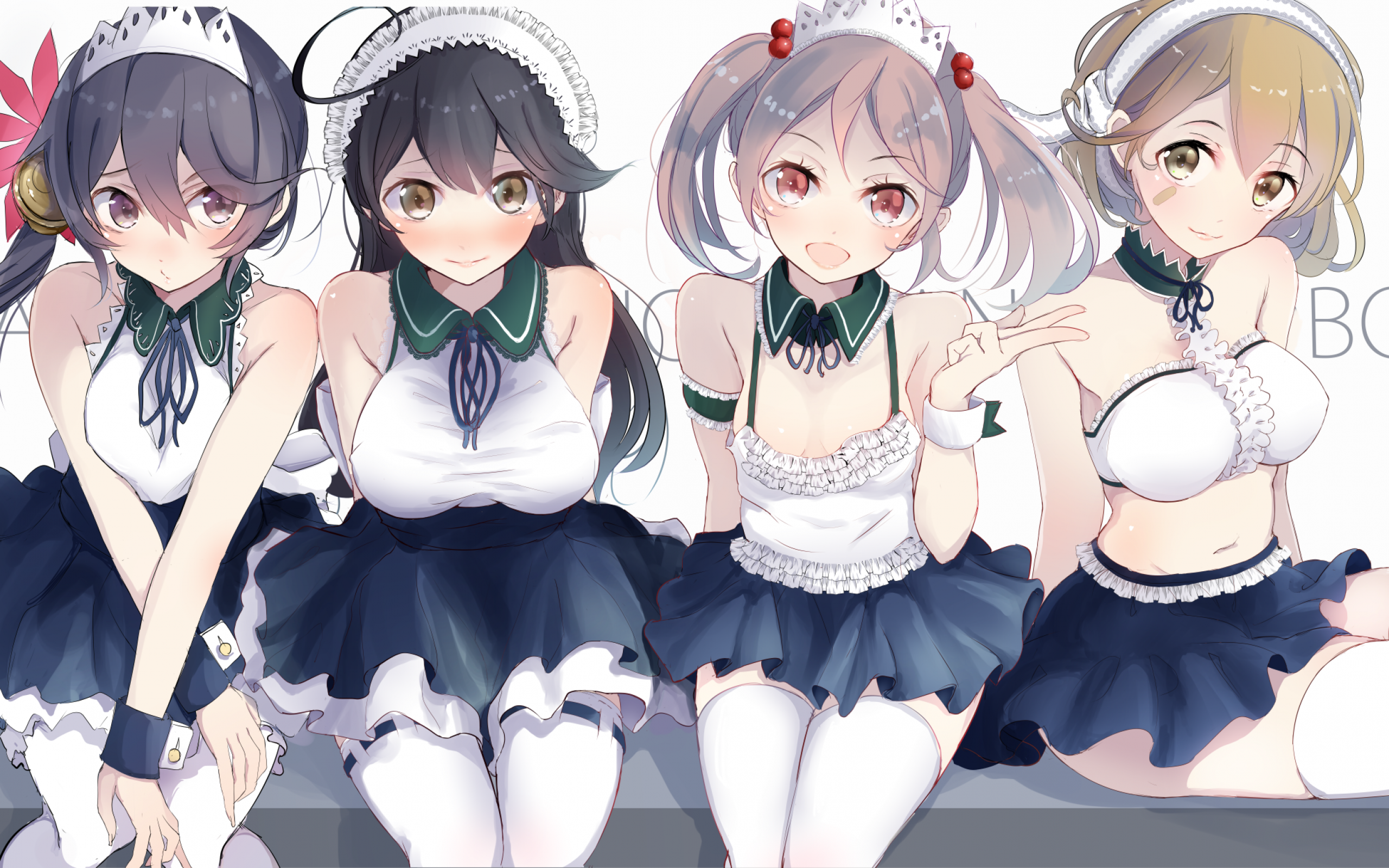 Anime Girls, Group, Skirt Girls School Group HD Wallpaper