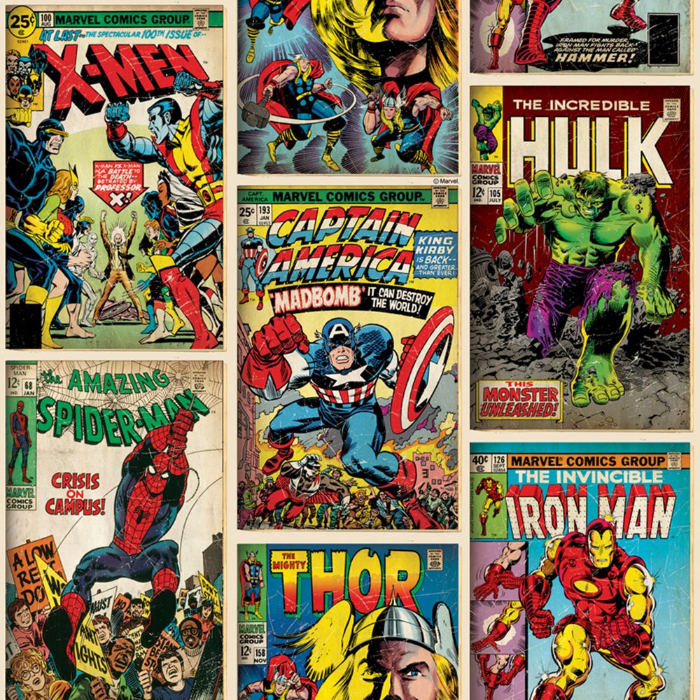 Marvel Avengers Comic Retro Wallpaper .ebay.com · In stock