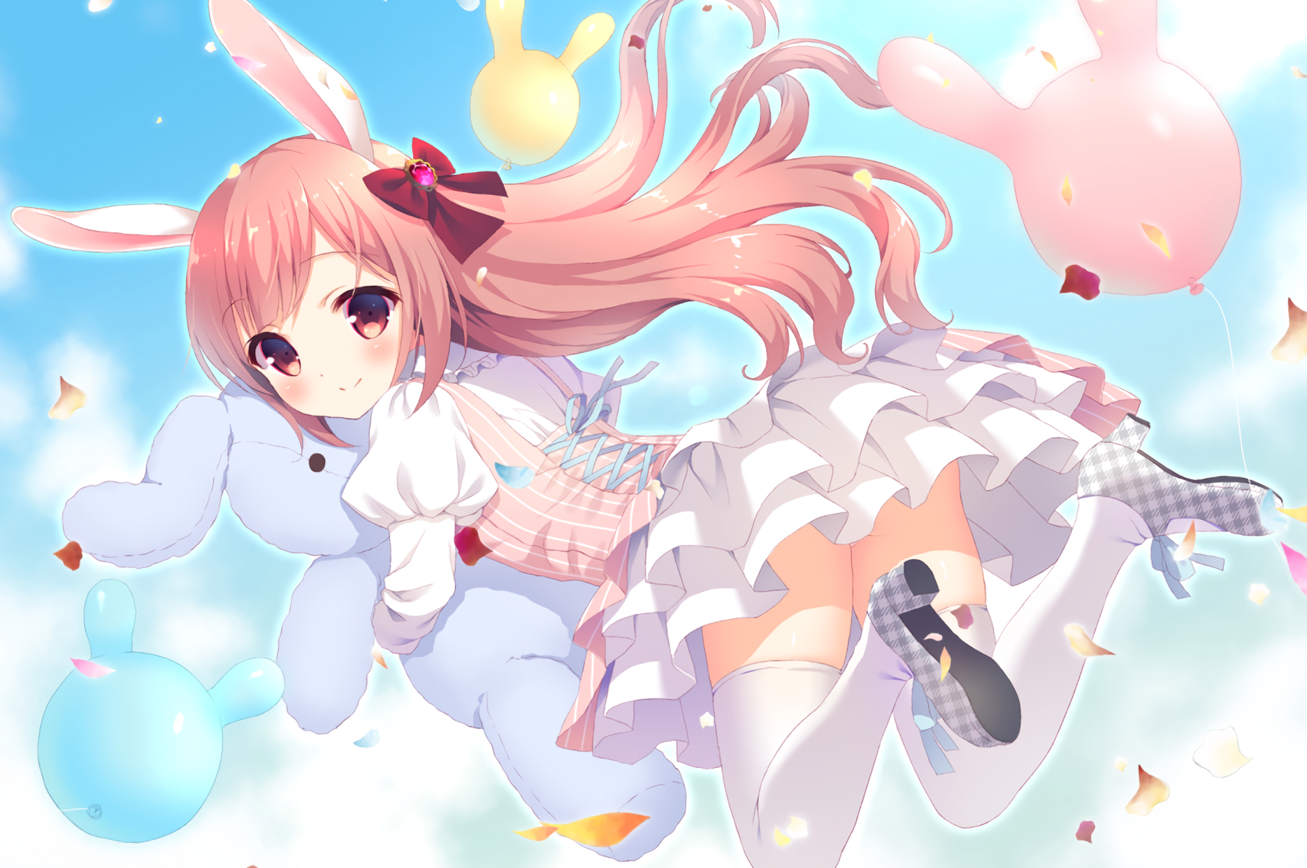 Download 2560x1700 Anime Girl, Bunny Ears, Loli, Dress, Jumping Wallpapers ...