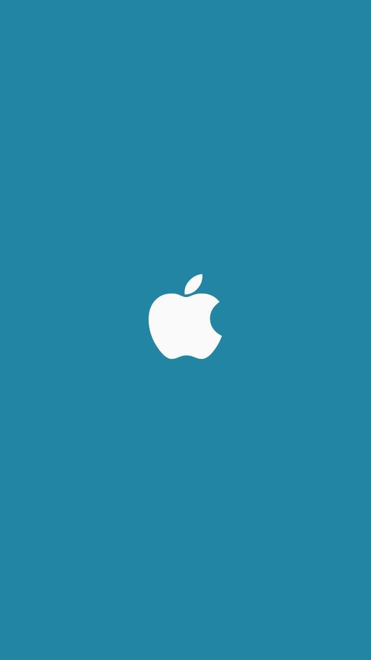 Minimal Apple Blue Background iPhone Wallpaper. Apple logo wallpaper, Apple wallpaper, Apple wallpaper iphone