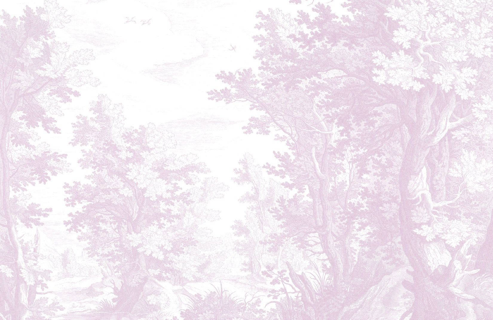 Pink Minimal Forest Wallpaper