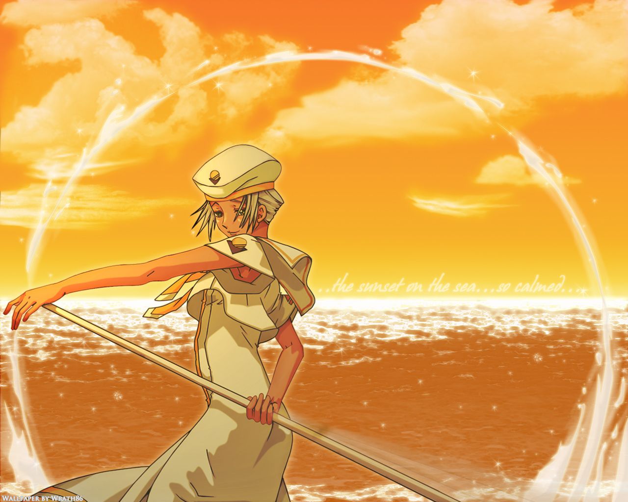 aria athena glory dark skin orange sky water yellow. konachan.com.com Anime Wallpaper