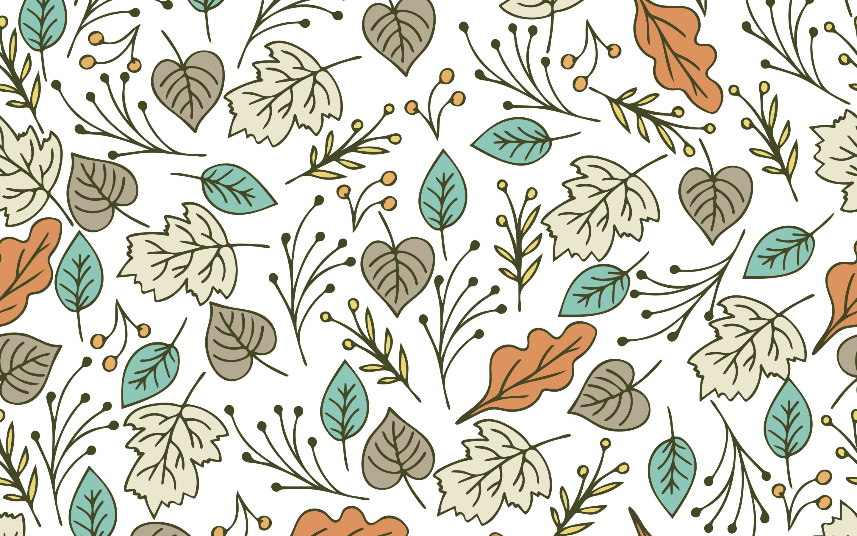 Download wallpaper retro texture with leaves, retro leaves background, retro texture, floral retro background, floral texture, autumn texture, retro autumn background for desktop with resolution 2880x1800. High Quality HD picture wallpaper