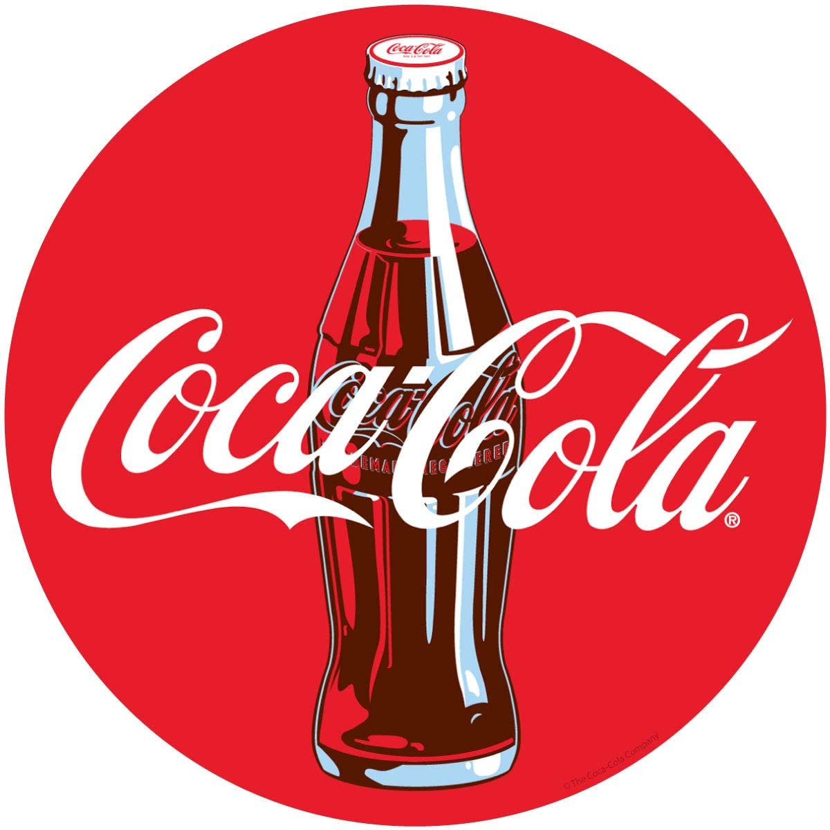 Coca Cola Red Circle Bottle Vinyl Sticker Vintage Style Decal: Arts, Crafts & Sewing