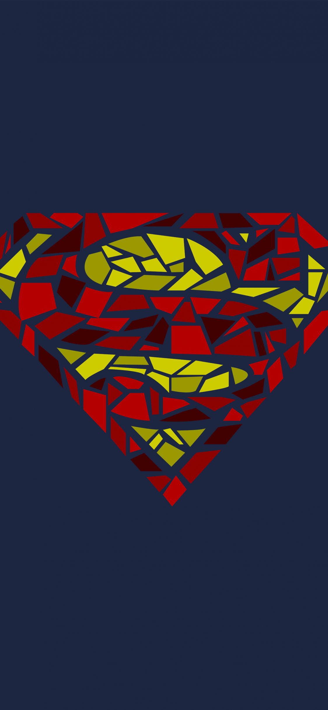 Download 1125x2436 wallpaper superman, logo, mosaic artwork, superhero, minimal, iphone x 1125x2436 HD image, background, 8364
