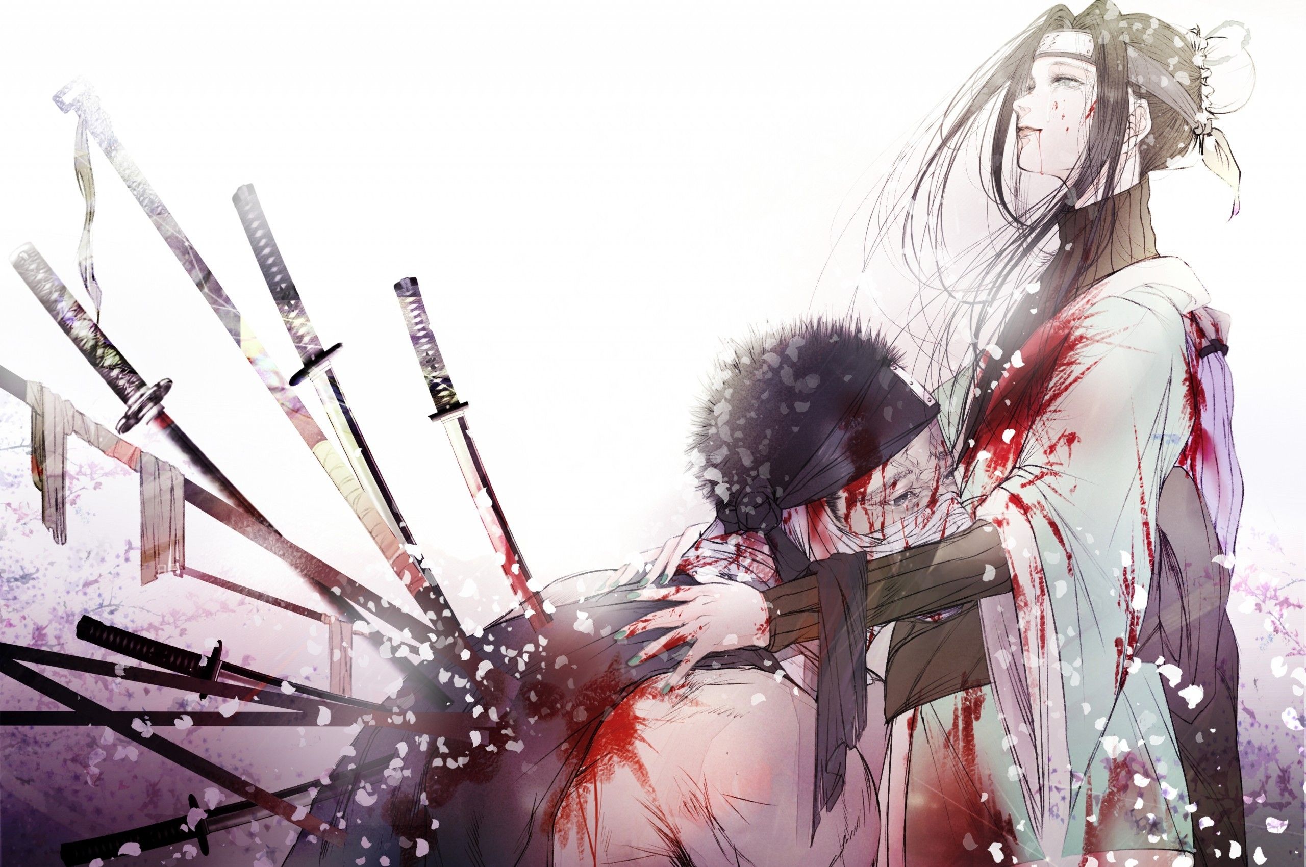Download 2560x1700 Naruto, Zabuza Momochi, Haku, Swords, Bandages Wallpaper for Chromebook Pixel