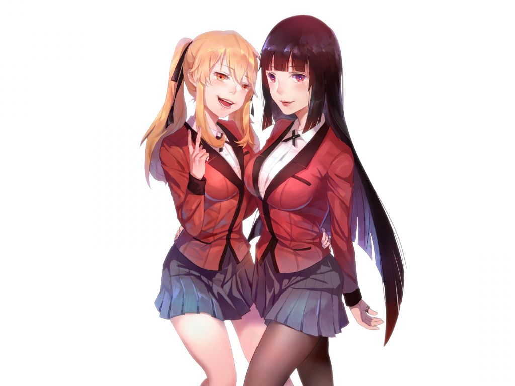 Desktop wallpaper hot, mary saotome, yumeko jabami, kakegurui, anime girls, HD image, picture, background, a1ed55