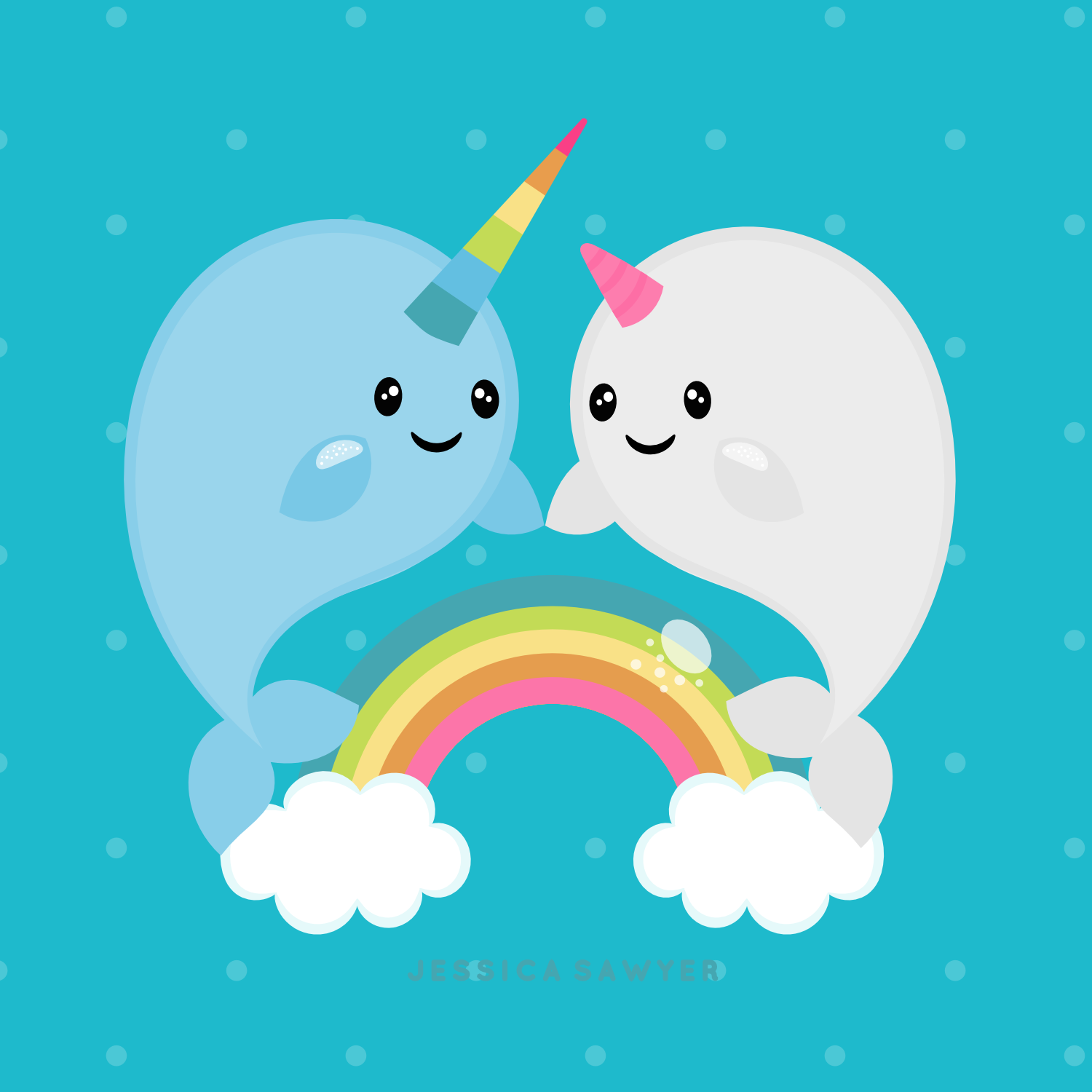 Rainbow Narwhals! <3. Cute narwhal, Narwhal, Clip art