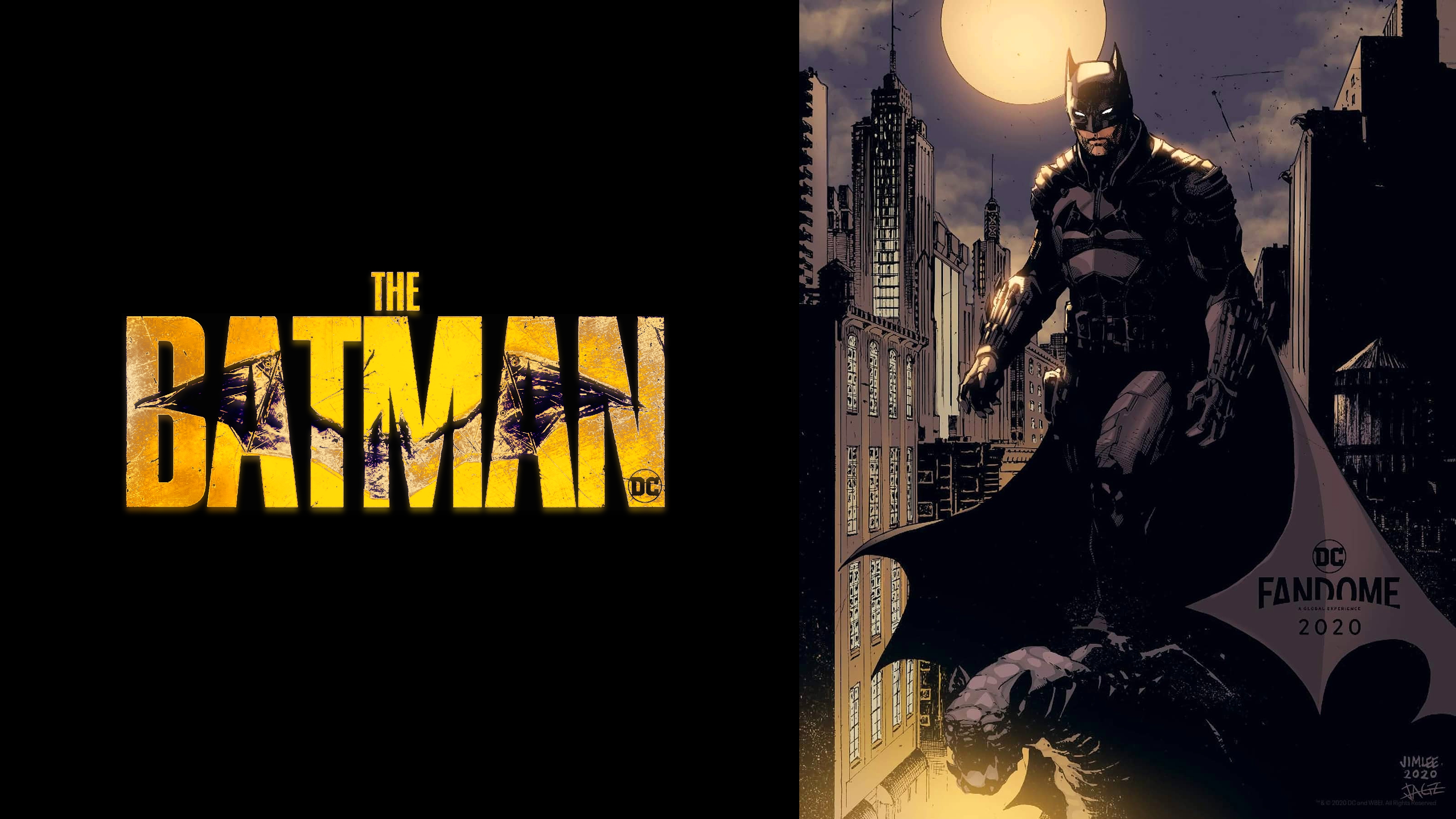Artwork: Jim Lee's art & THE BATMAN Logo Colorized 4K Wallpaper