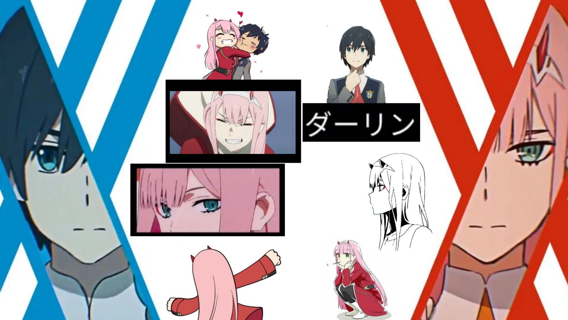 Zero two and Hiro darling in the franxx