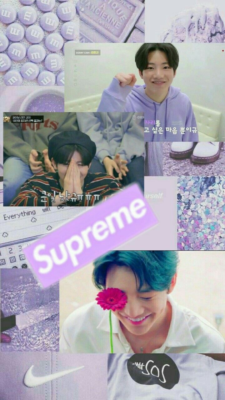 Kim Junkyu Aesthetıc Collage #aesthetic #purple Wallpaper #wallpaper