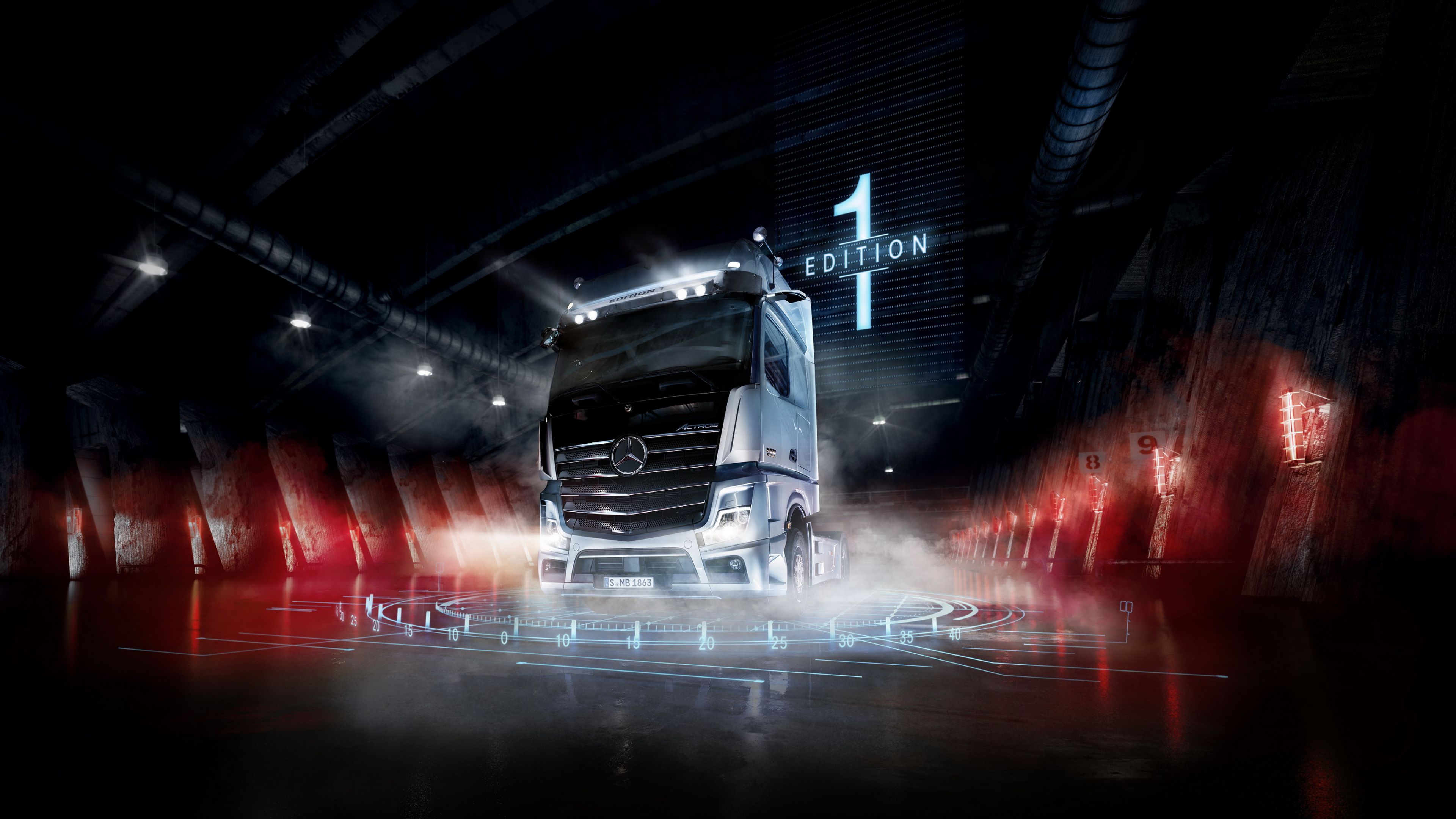Download Mercedes Benz Actros Truck, 2019 Wallpaper, 3840x2160, 4K UHD 16:9, Widescreen