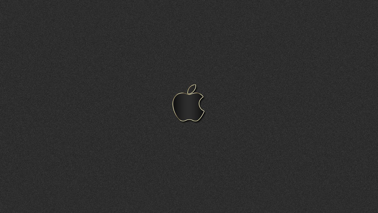 Logo Mac Apple with Golden Outline Wallpaper
