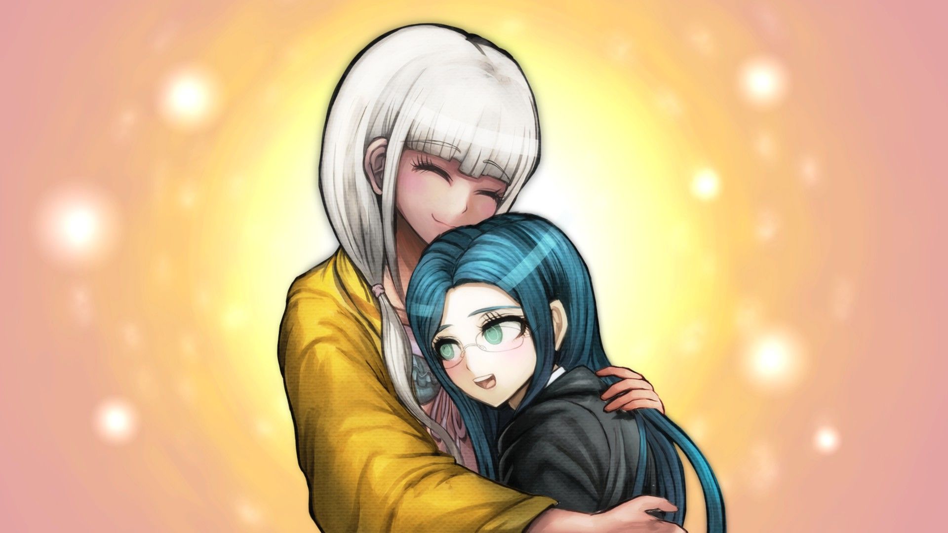 Angie hugging Tsumugi.