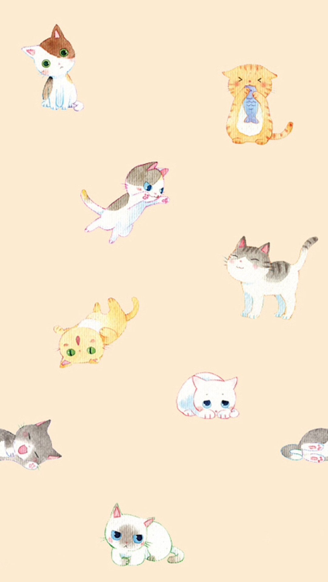 Anime Cute Cat Wallpaper iPhone