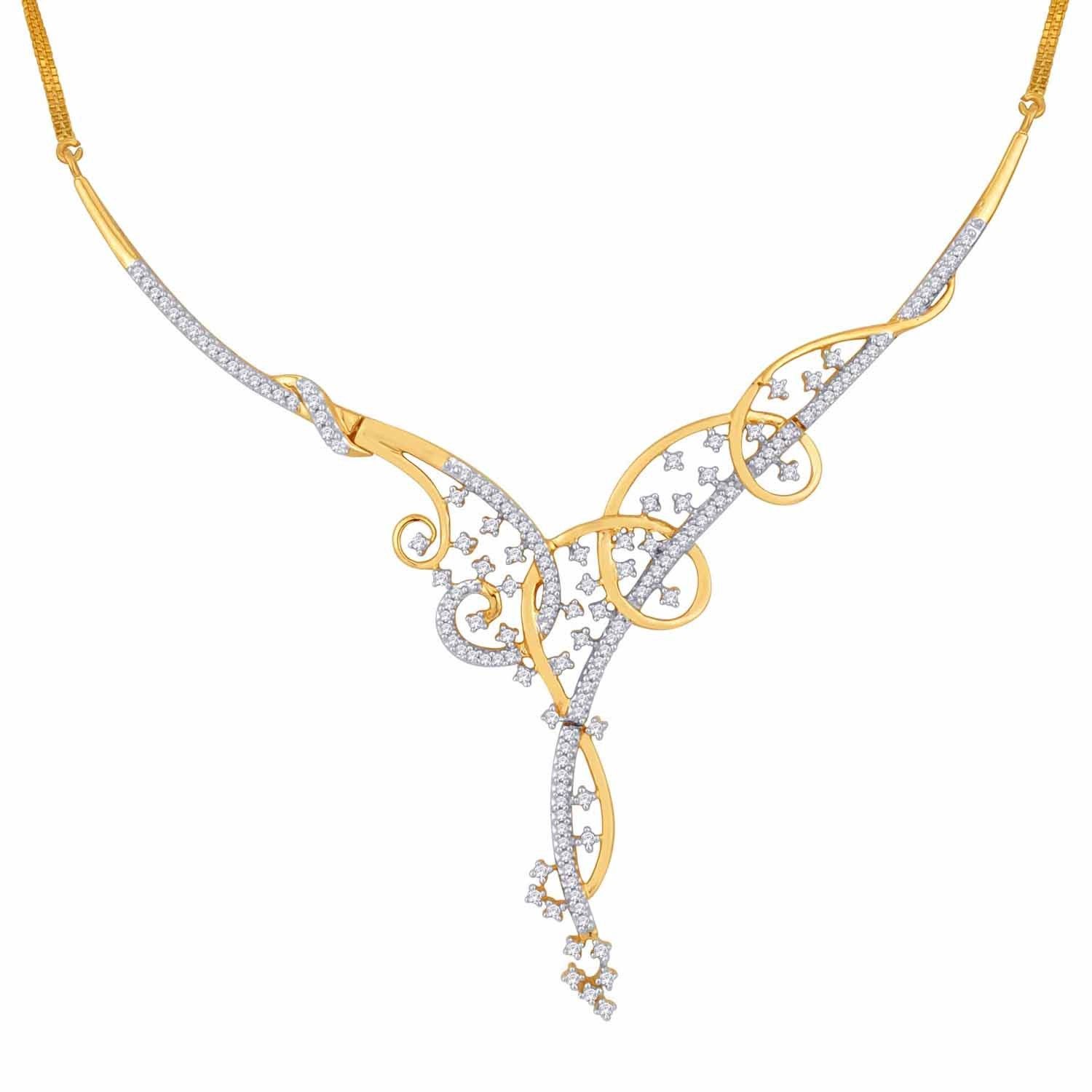 Necklaces- gold and silver usually don't go together.but this is very pretty. Fine gold jewelry, Jewelry, Diamond jewelry necklace
