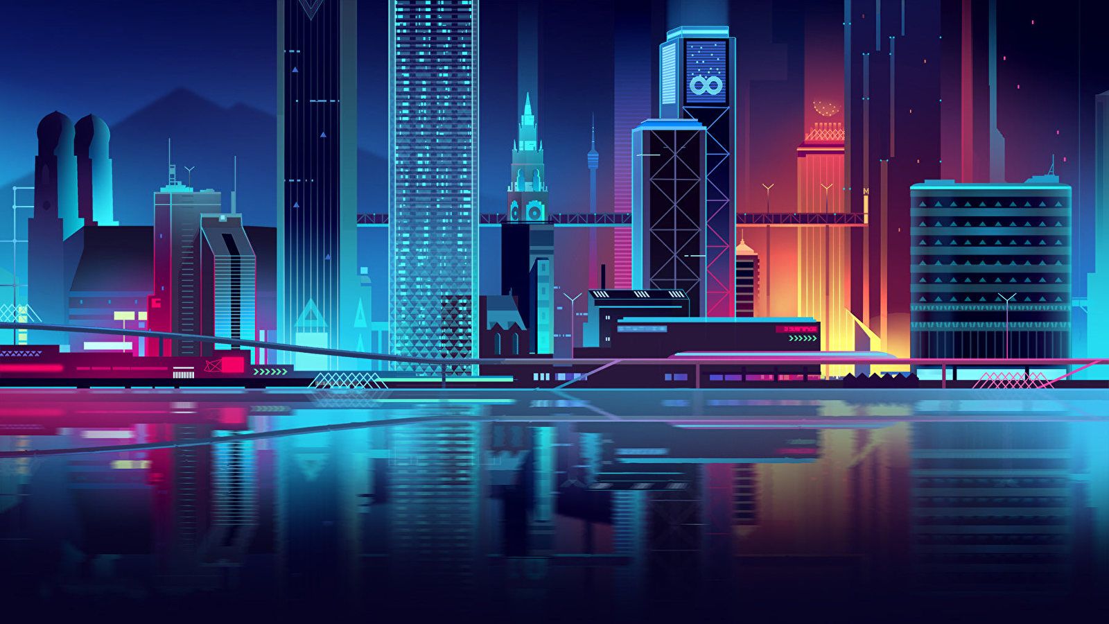 Minimalist Cities by Romain Trystram (zip in comments) 1920x1080