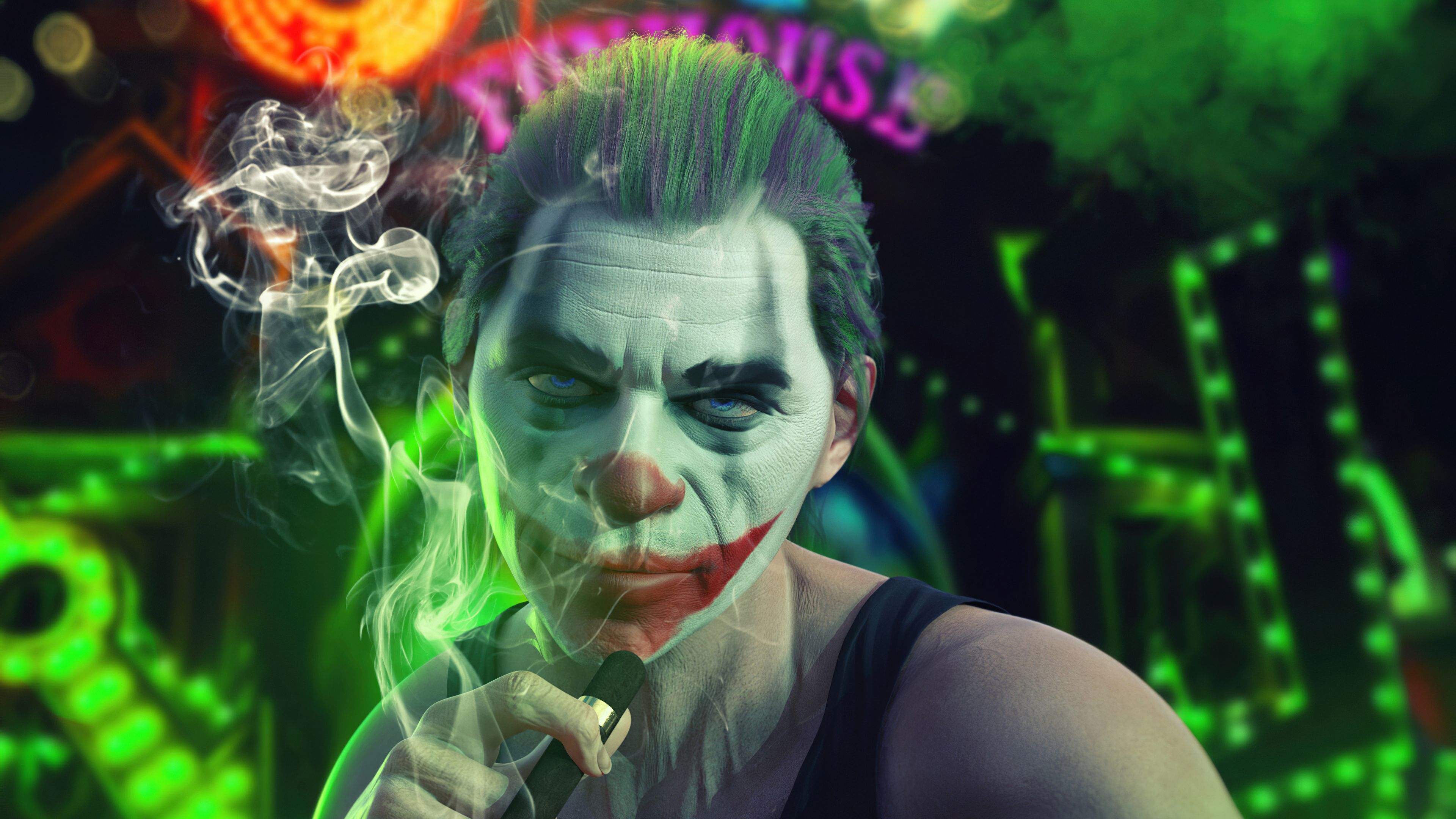 Joker smoking Wallpaper 4k Ultra HD