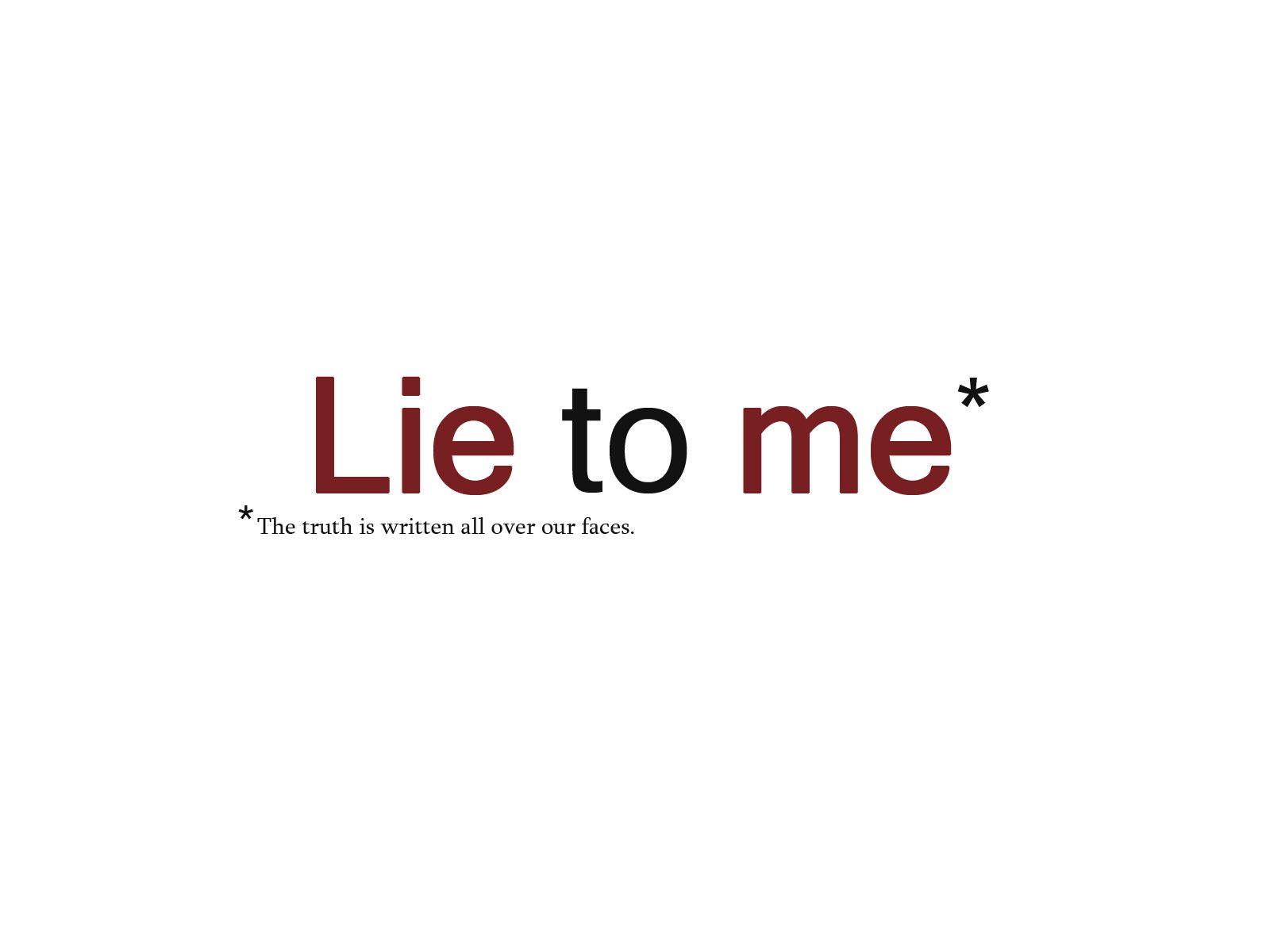 Lie to Me Title Wallpaper to Me Wallpaper
