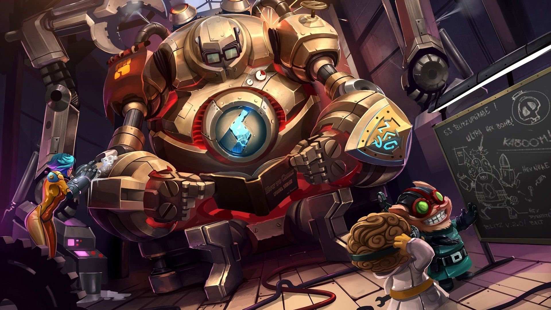 Vi (League of Legends), Heimerdinger, Ziggs (League of Legends), League of Legends, Robot, Blitzcrank (League of Legends) Wallpaper HD / Desktop and Mobile Background