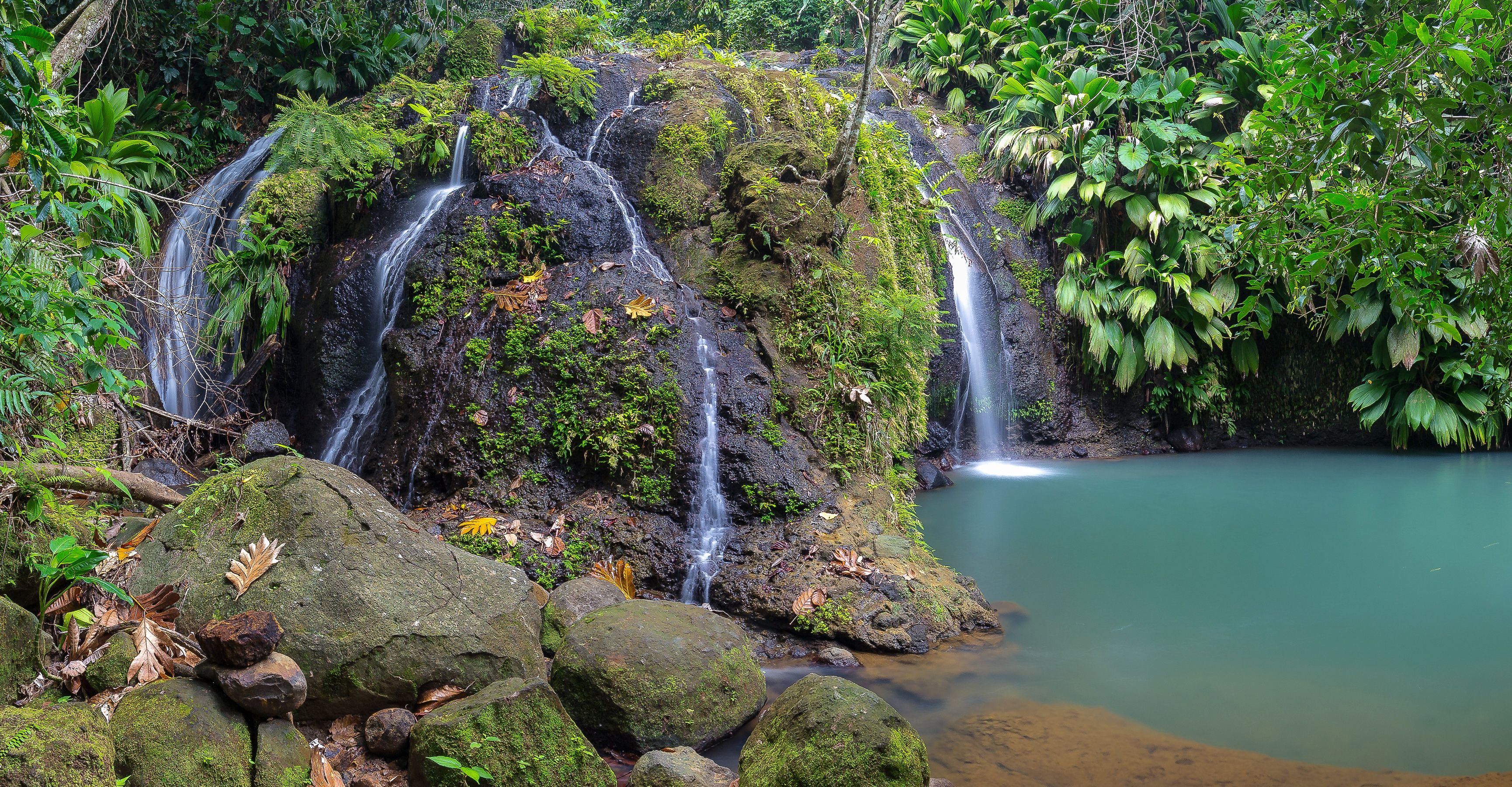 Picture Cadet Guadeloupe Crag Nature Waterfalls Tropics 3460x1800