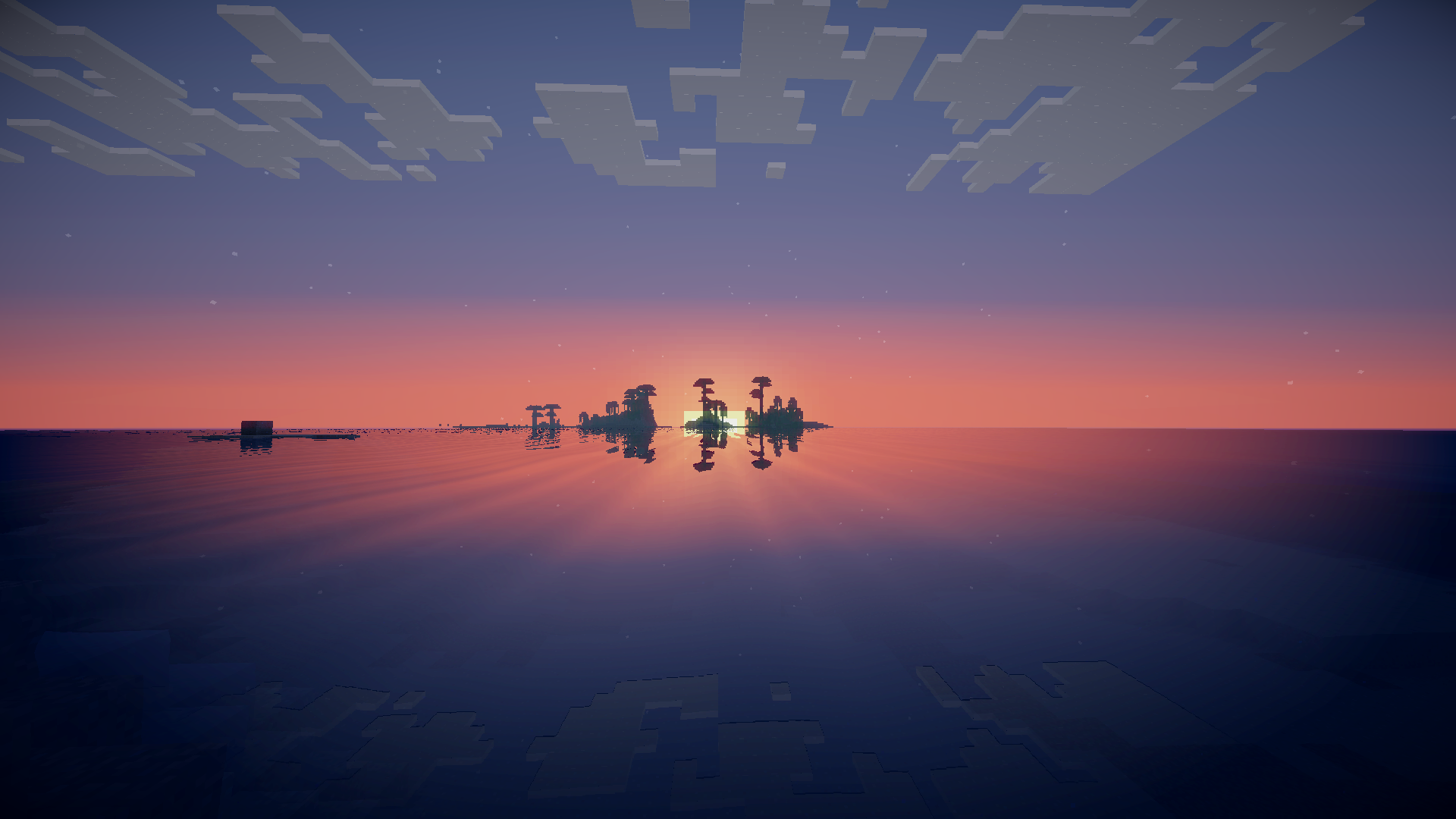 minecraft scenery sunset hd