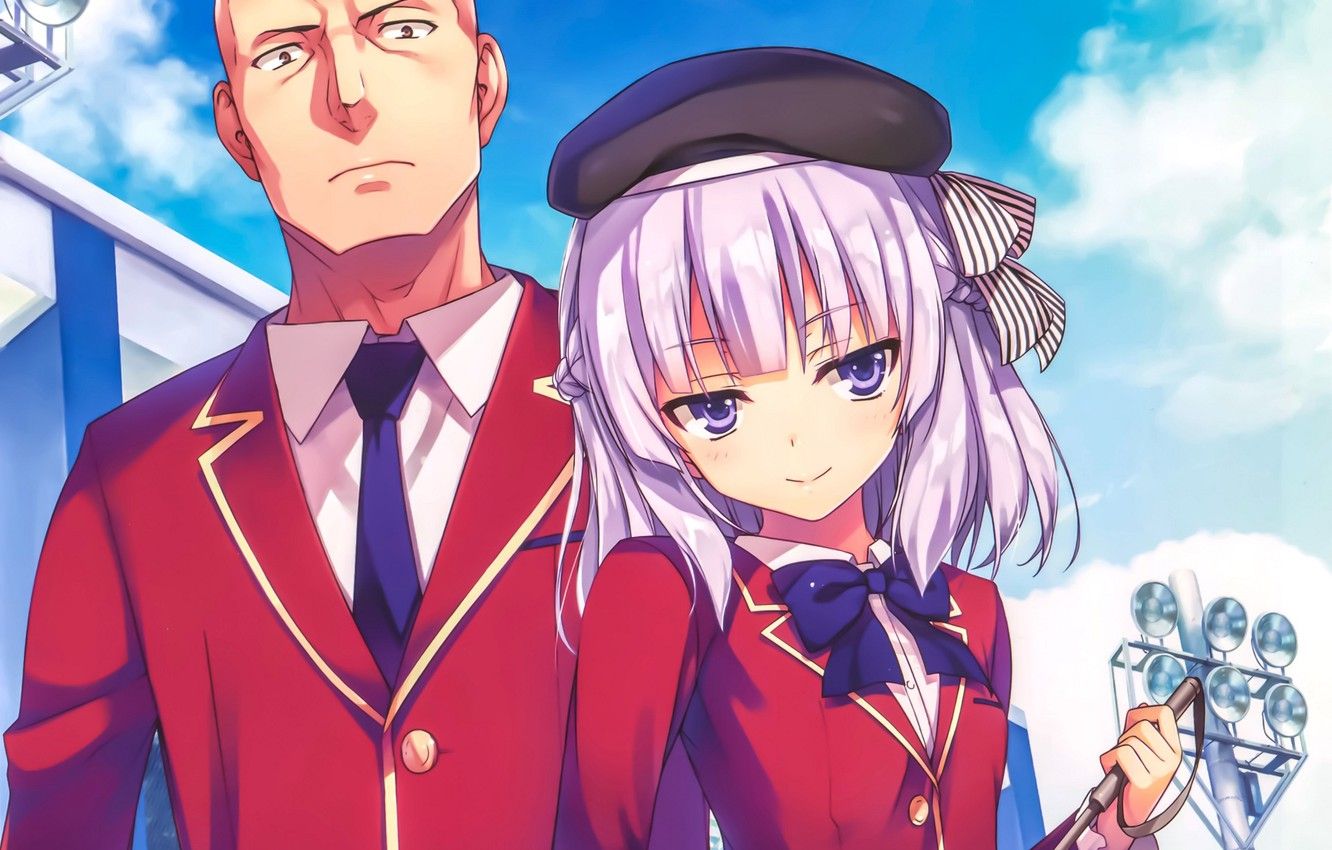 Wallpaper two, school uniform, Youkoso Jitsuryoku Shijou Shugi no Kyoushitsu e, Welcome To The Class Of The Elite, Kōhei Katsuragi, Alice Sakayanagi image for desktop, section сёнэн