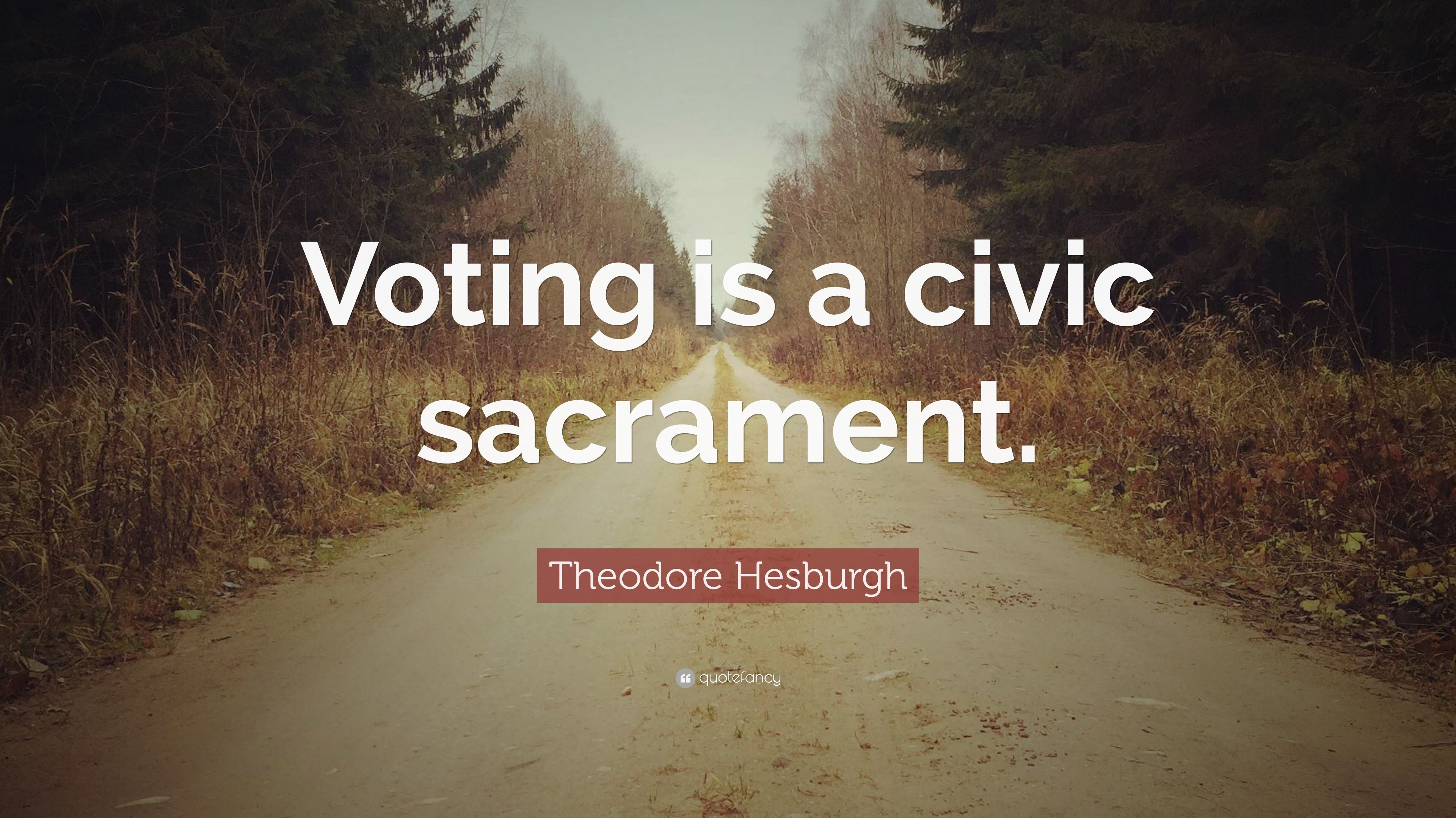 Theodore Hesburgh Quote: “Voting is a civic sacrament.” (9 wallpaper)