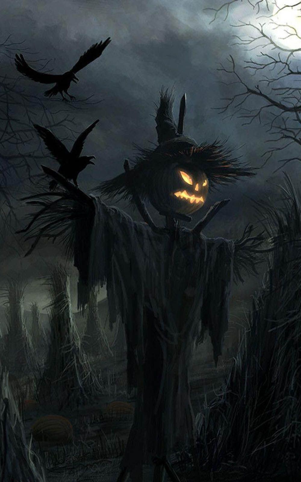 Scary Halloween Scarecrow 4K Ultra HD Mobile Wallpaper