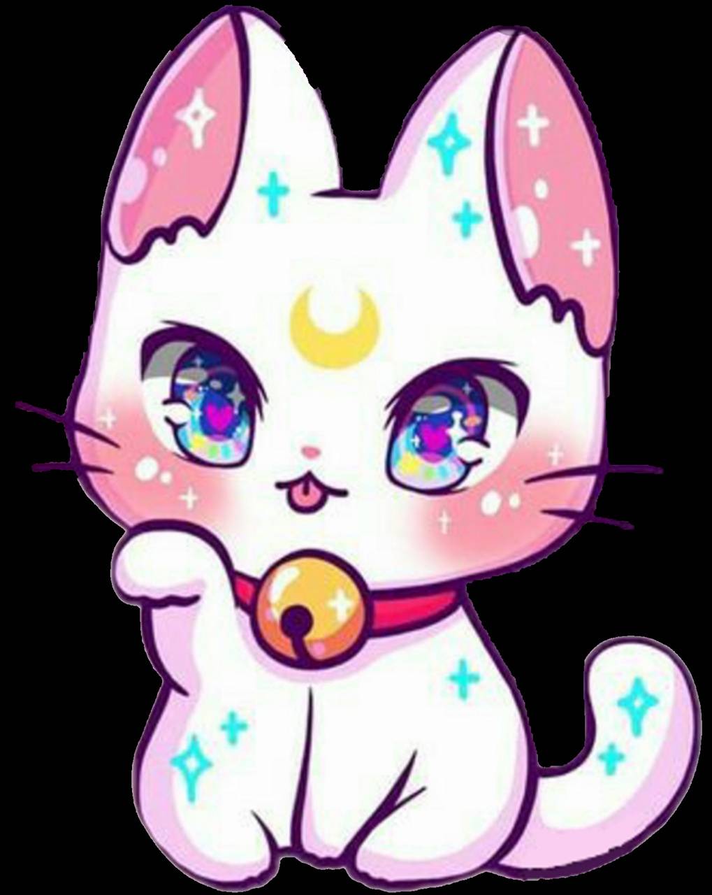 Cute Cartoon Kitty Images ~ Cute Cartoon Baby Cat Meow Cat Lover Poster ...
