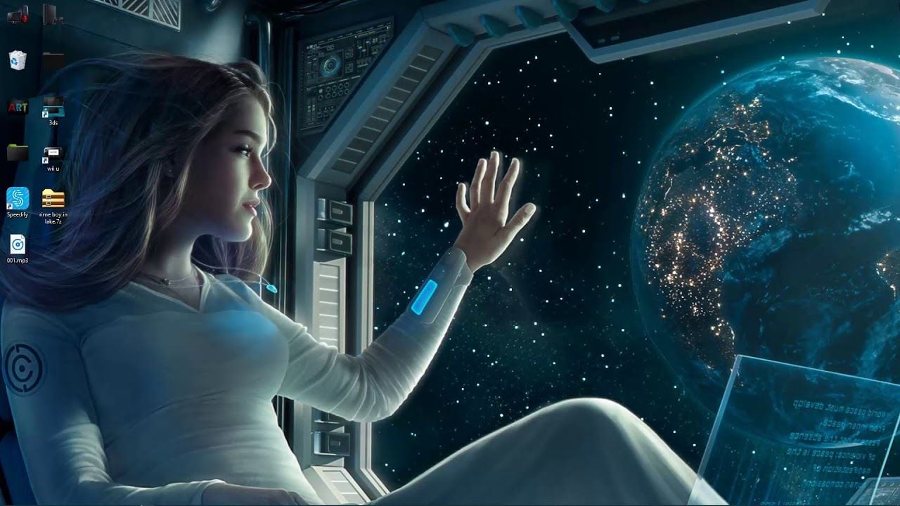 Peaceful Space Girl live wallpaper free download