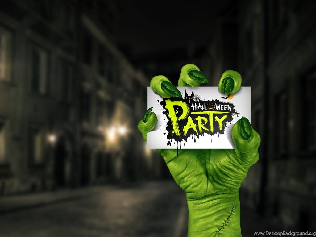 Download 1600x1200 Halloween Green Monster Hand Wallpaper Desktop Background