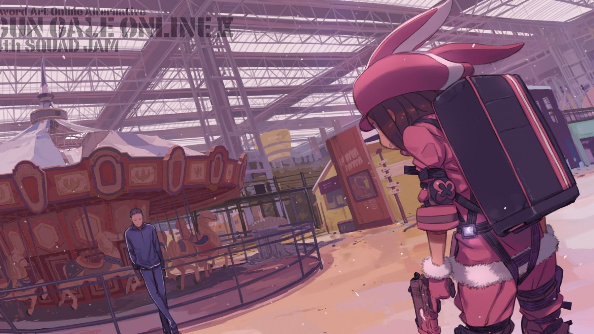 Download 1920x1080 Sword Art Online Alternative: Gun Gale Online, Amusement Park Wallpaper for Widescreen