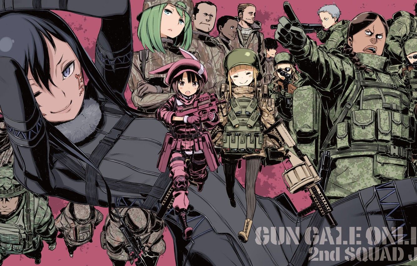 Wallpaper weapons, soldiers, Sword art online, Sword Art Online, Sword Art Online Alternative: Gun Gale Online image for desktop, section сёнэн