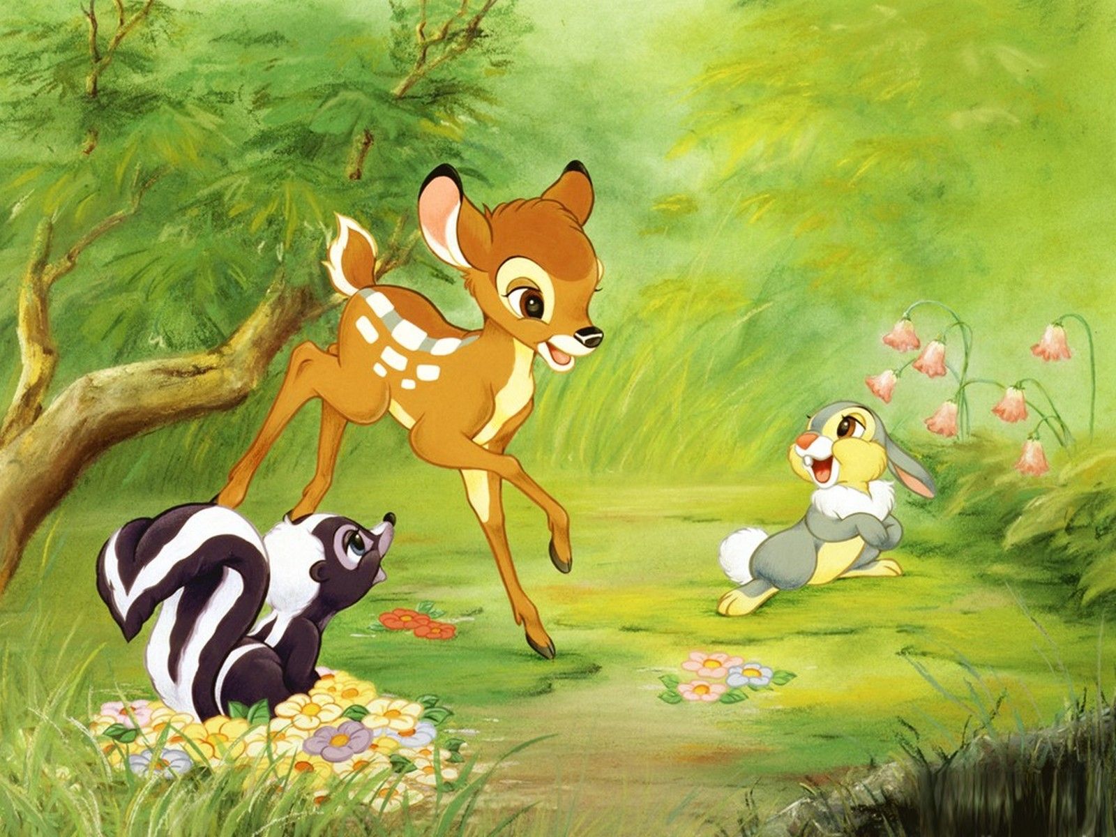 Disney Wallpaper Bambi Thumper And Flower HD Wallpaper