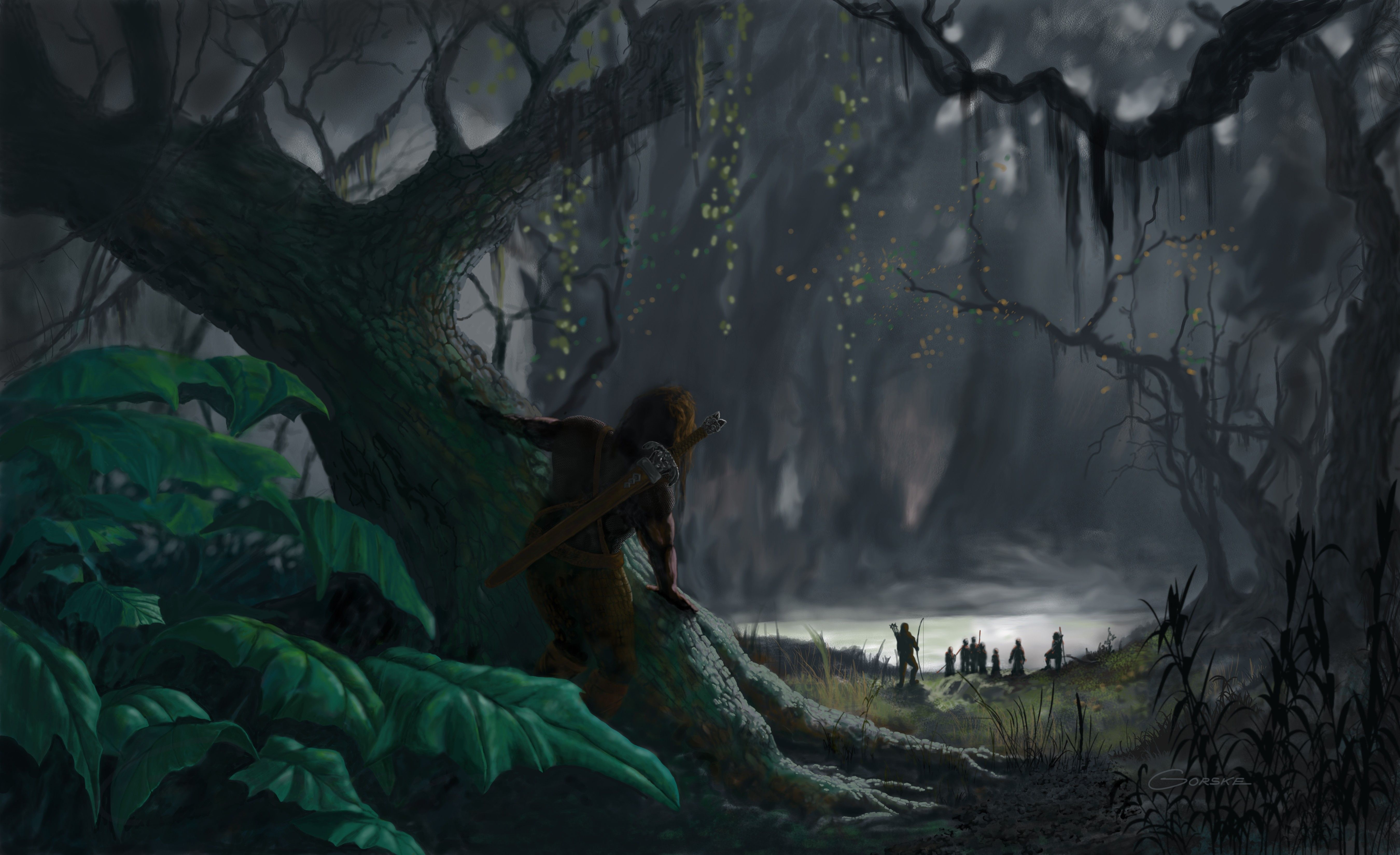 Dark Forest Warriors Wallpaper (5400×3300). Monstre Fantastique, Fantastique, Monstre