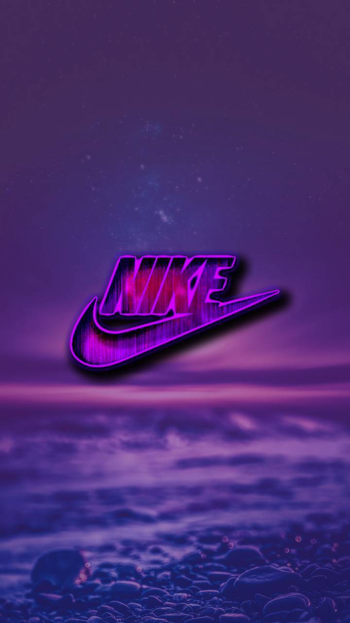Purple Nike over sea wallpaper