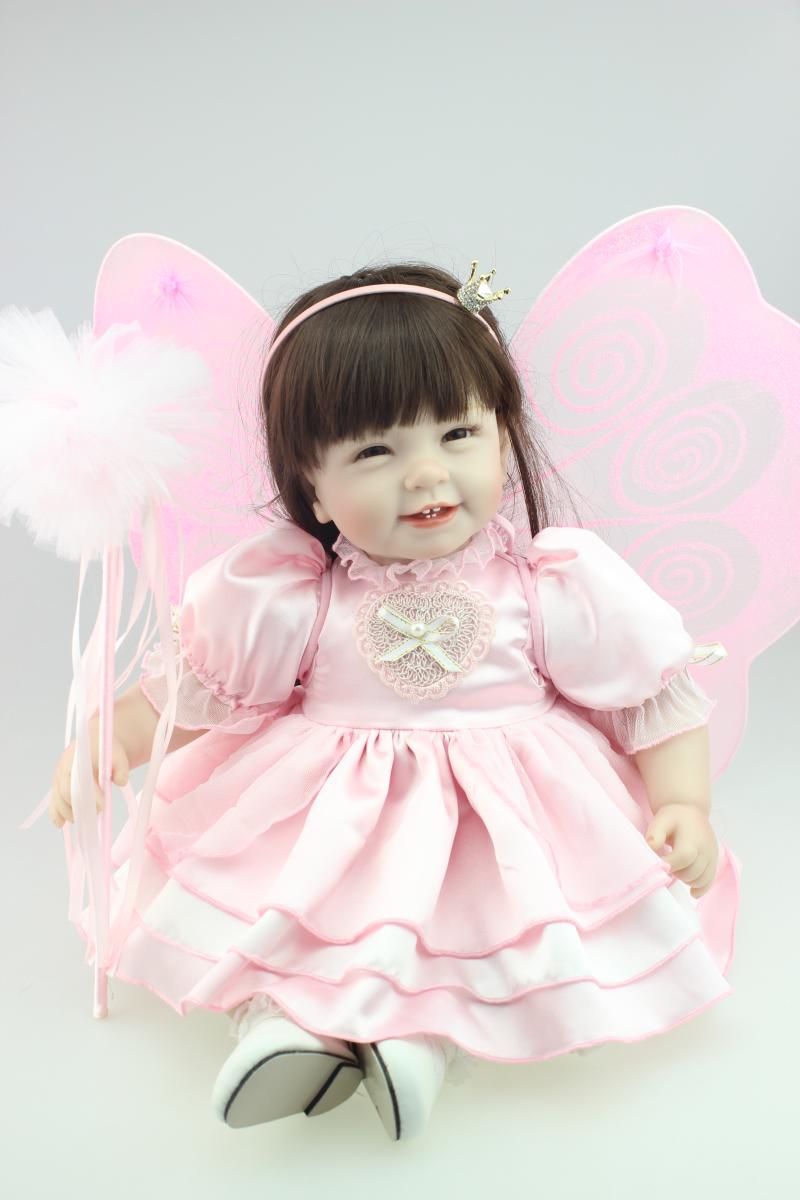 inch Silicone reborn baby dolls Baby Alive Npk Lifelike Fairy Reborn Baby Dolls Bonecas Sonny Angel Baby Doll For Children. doll baby stroller. baby sit up seatdoll mohair