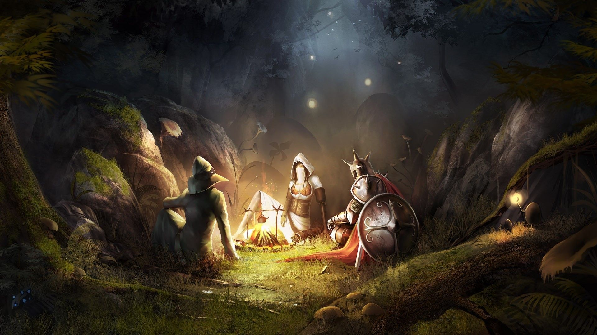 Warriors resting in the forest 2 Wallpaper 24886