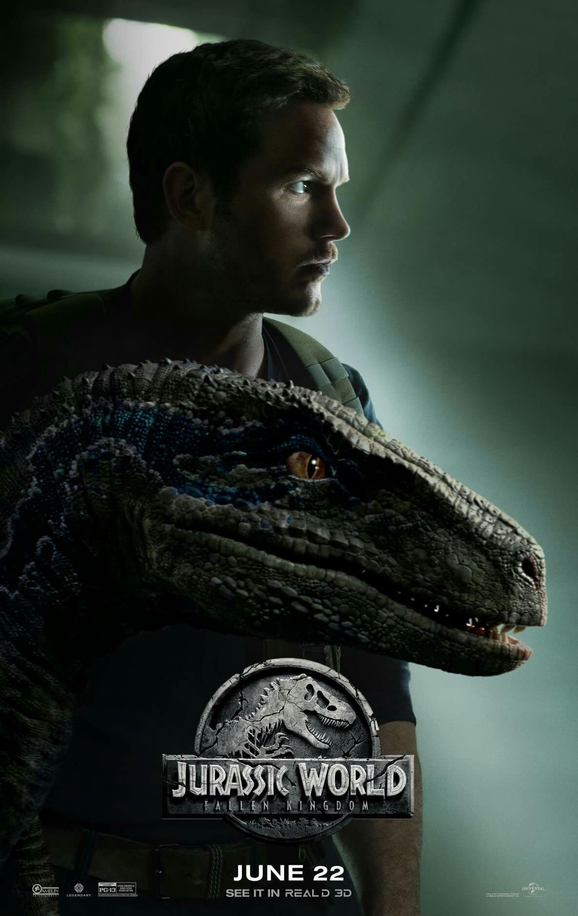 Chris Pratt and Blue World: Fallen Kingdom, 2018. Blue jurassic world, Jurassic world, Jurassic park world