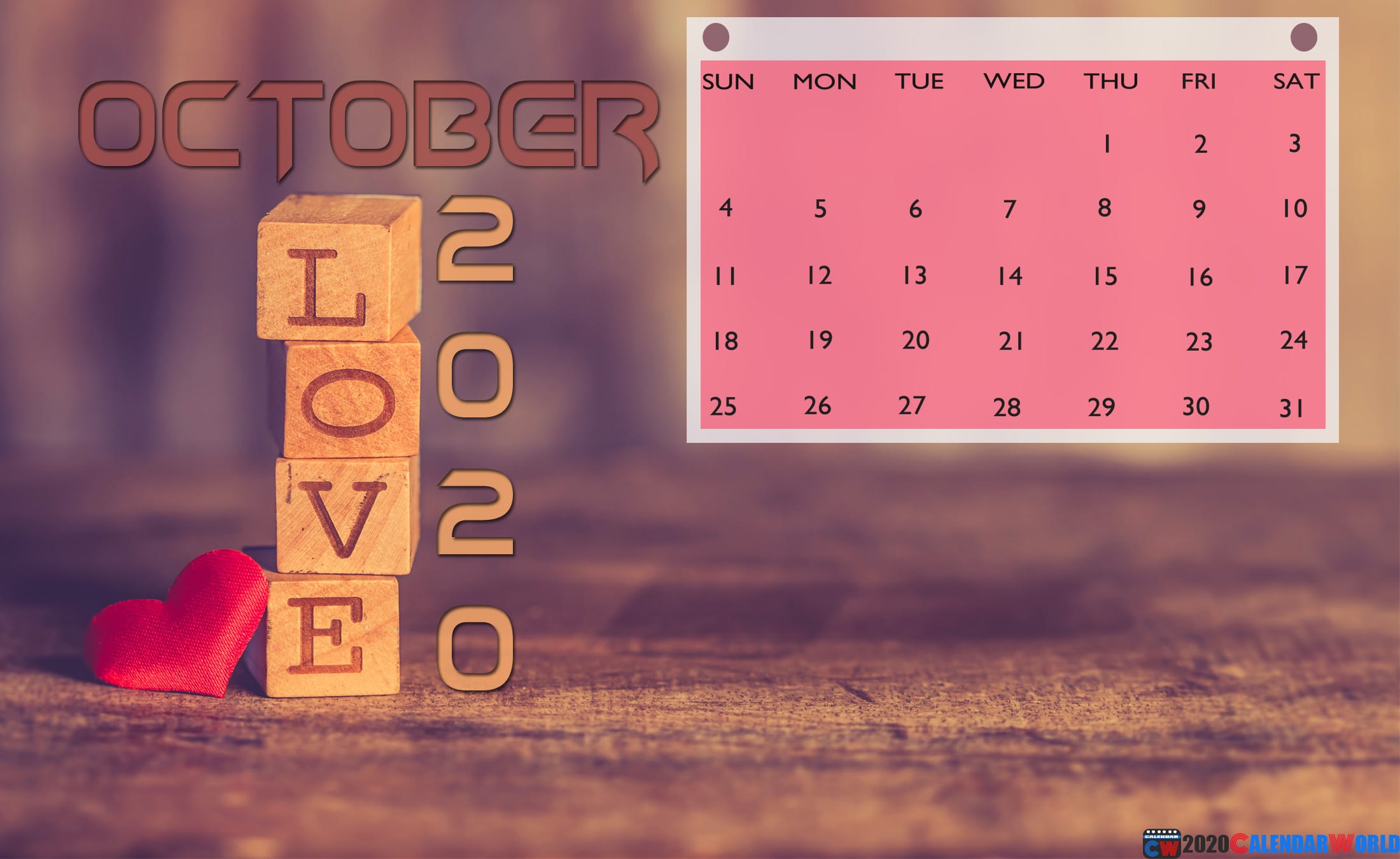 October Calendar Wallpaper For Desktop & iPhone