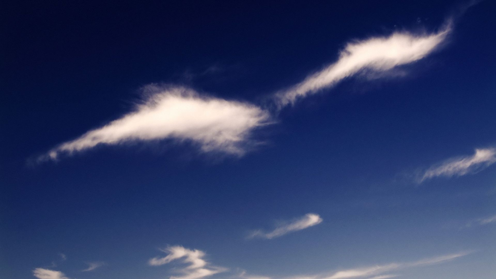 Desktop wallpaper minimal, blue sky, clouds, evening, HD image, picture, background, 46f186