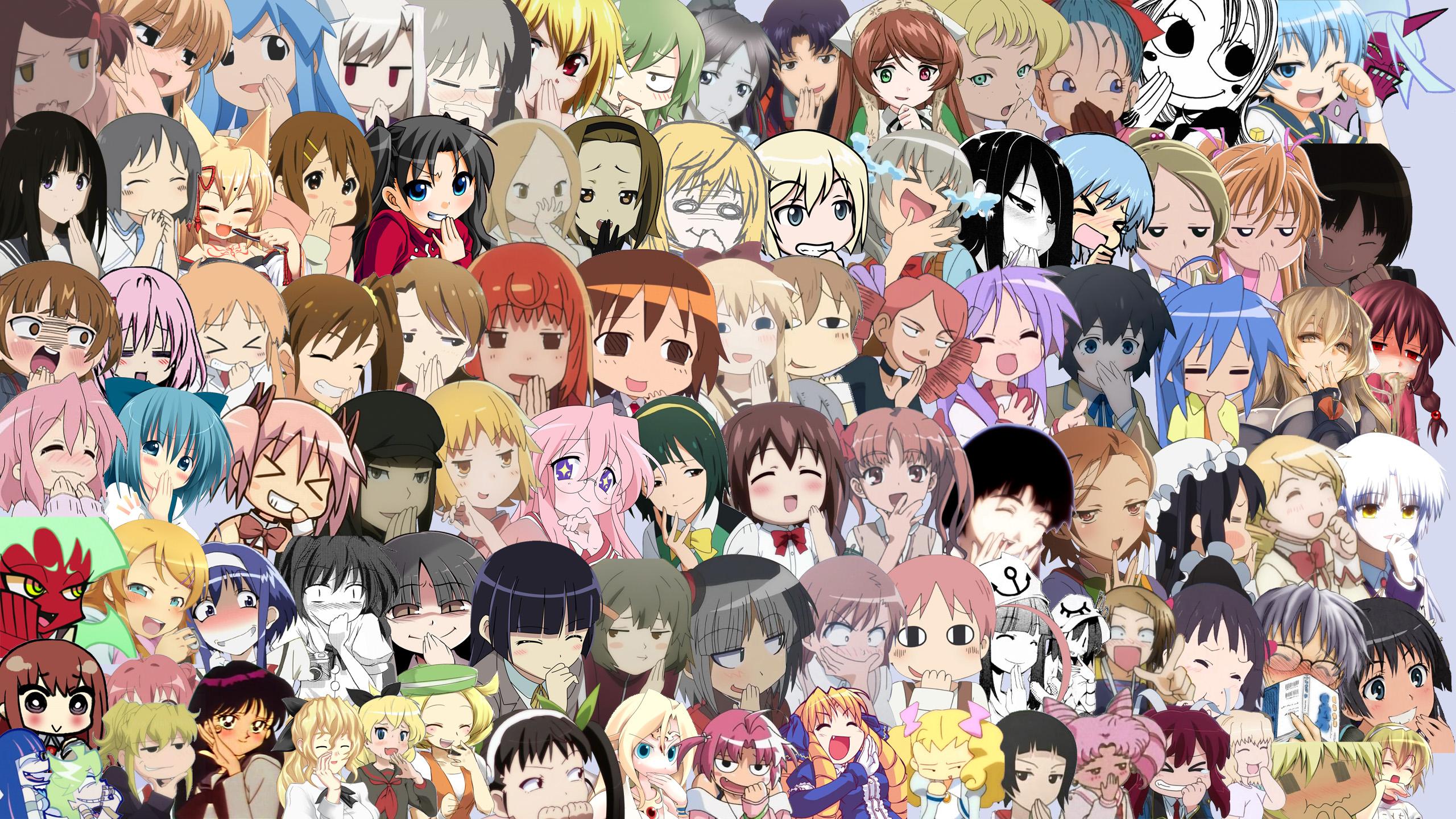 Smug Anime Girl Collage HD Wallpaper
