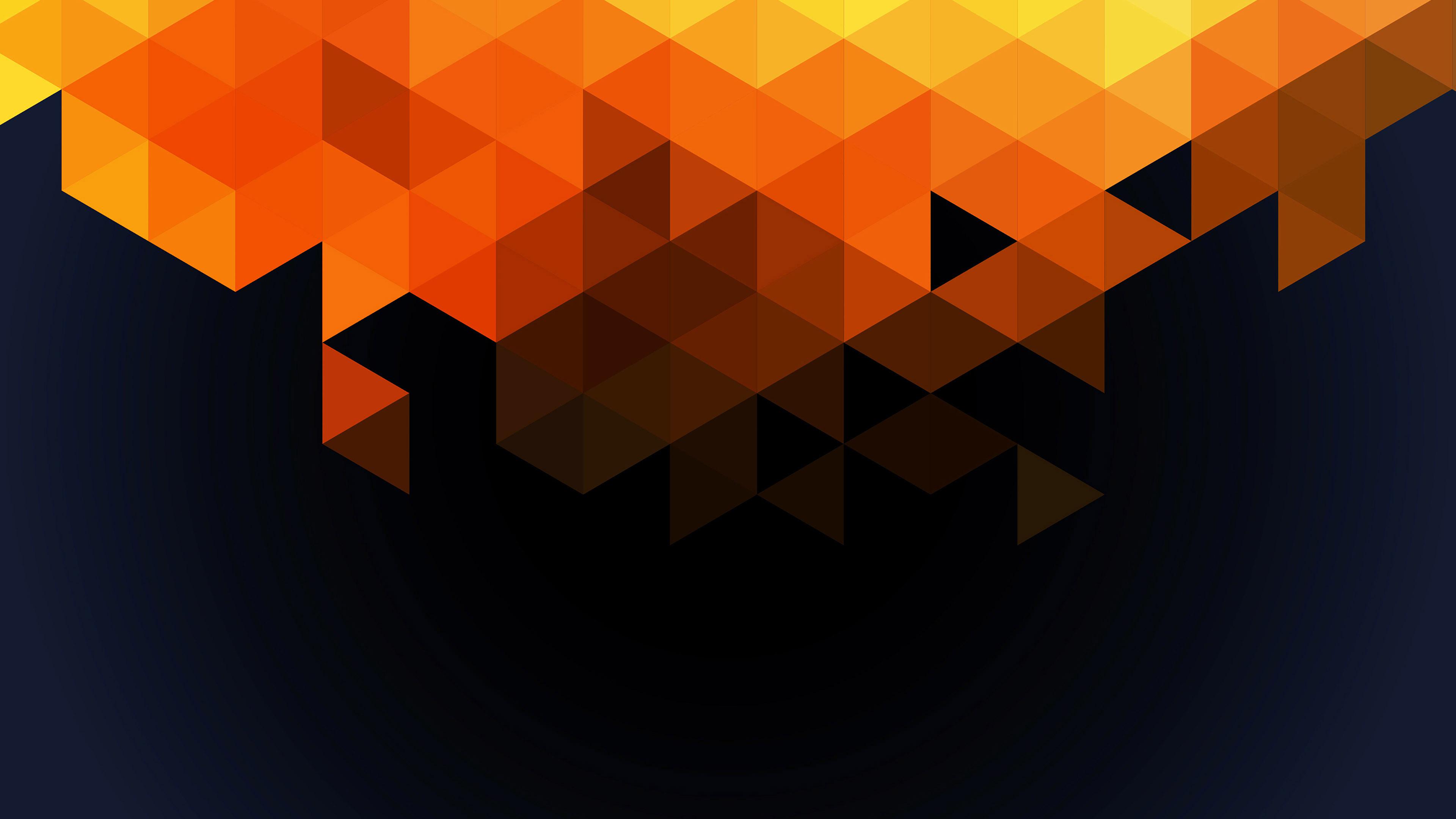 Orange and Black Triangle 4K wallpaper