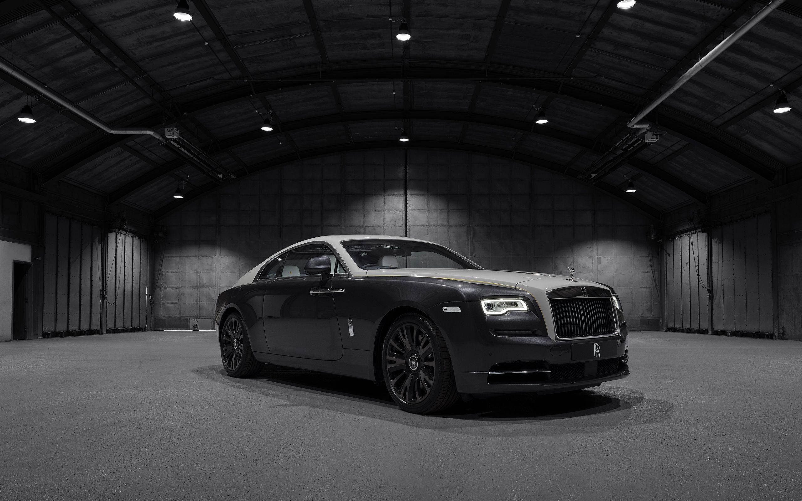 Car, Black, Rolls Royce Wraith, Black And White Wallpaper